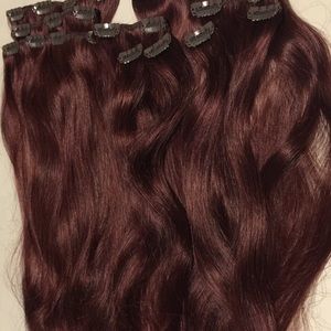 Mahogany Red Clip In Human Hair Extensions